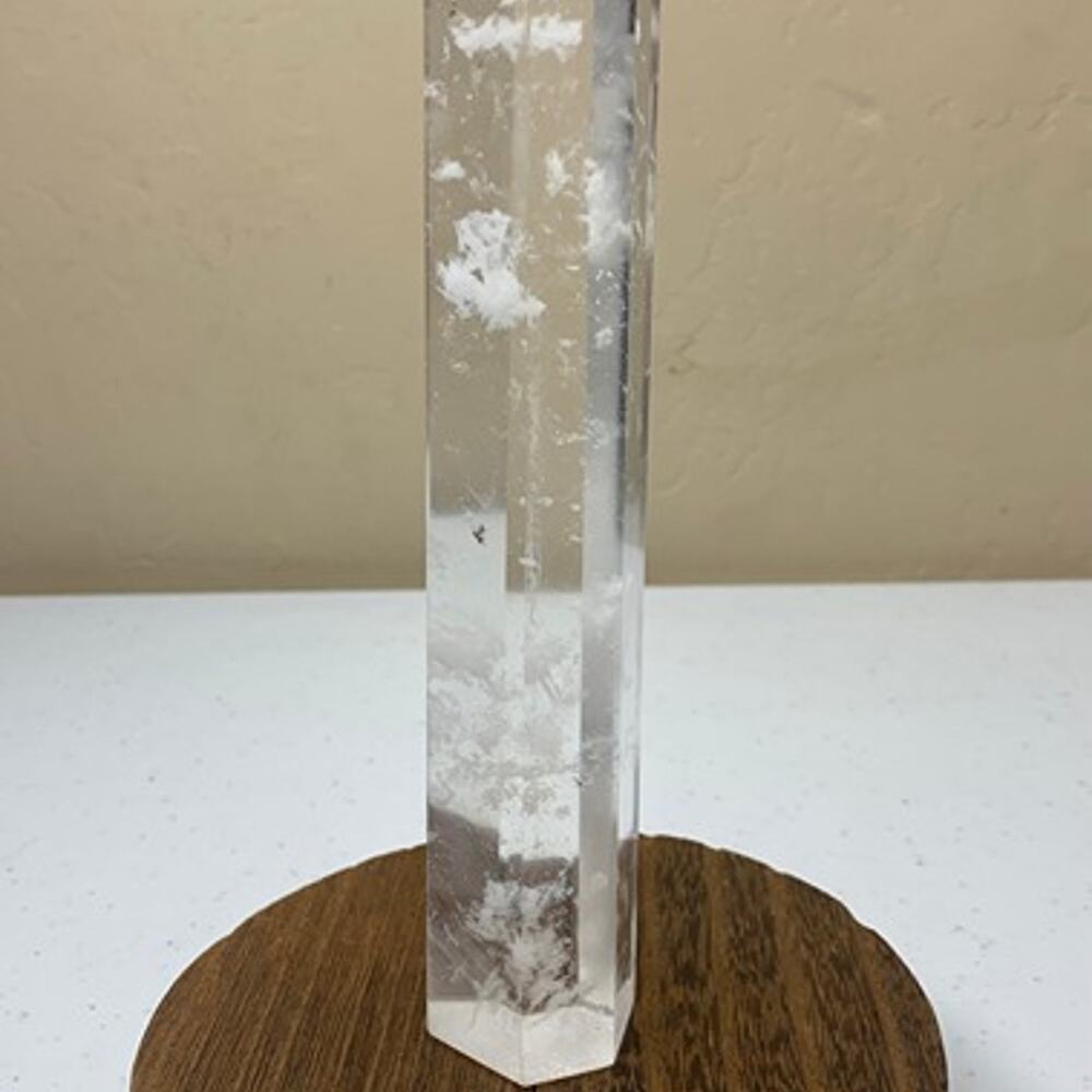 8" Natural Clear White Crystal Point Healing